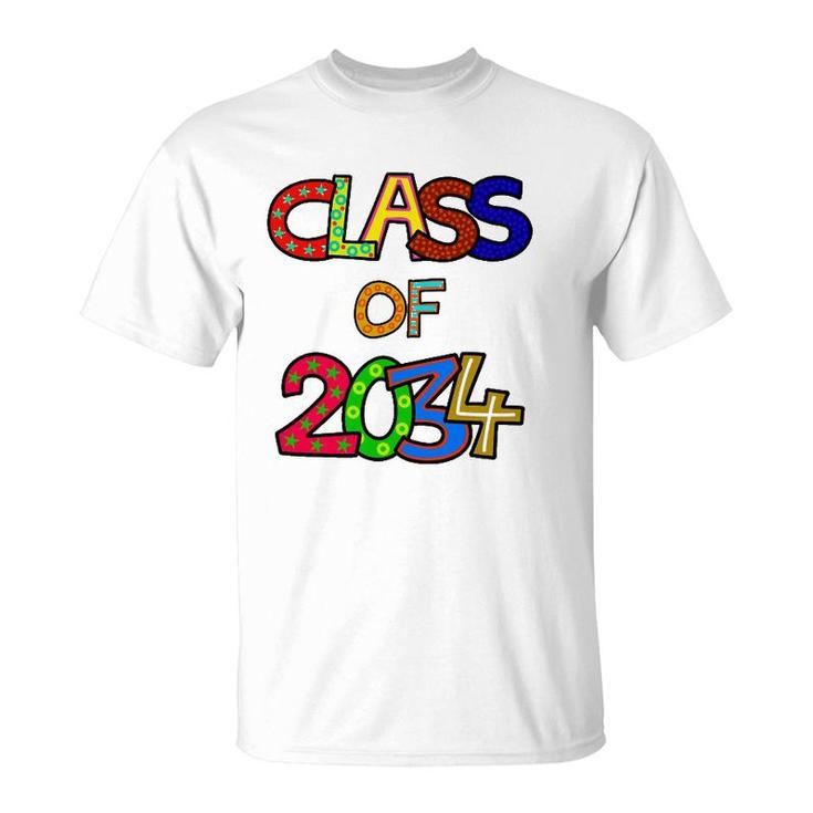 Class Of 2034 Preschool Graduation Pre-K Kindergarten Kids T-Shirt