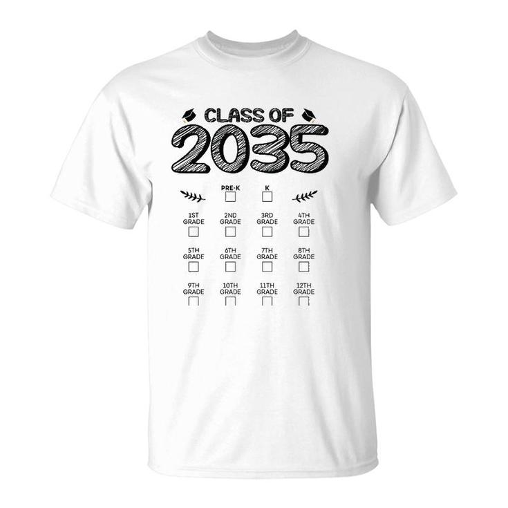 Class Of 2035 Graduation First Day Of School Grow With Me T-Shirt