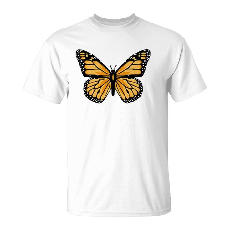 Classic Black And Orange Monarch Butterfly Icon T-Shirt