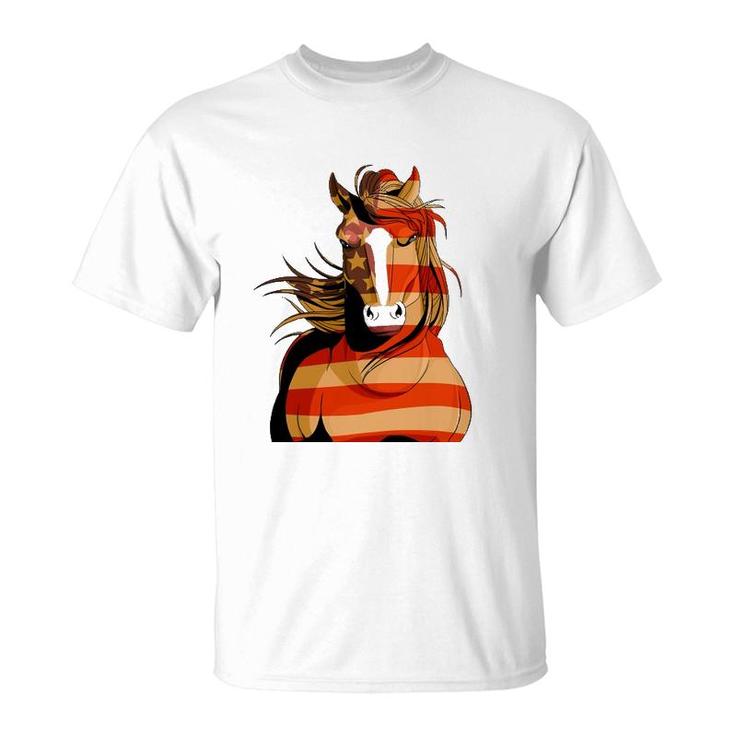 Clydesdale Horse Merica 4Th Of July American Patriotic T-Shirt