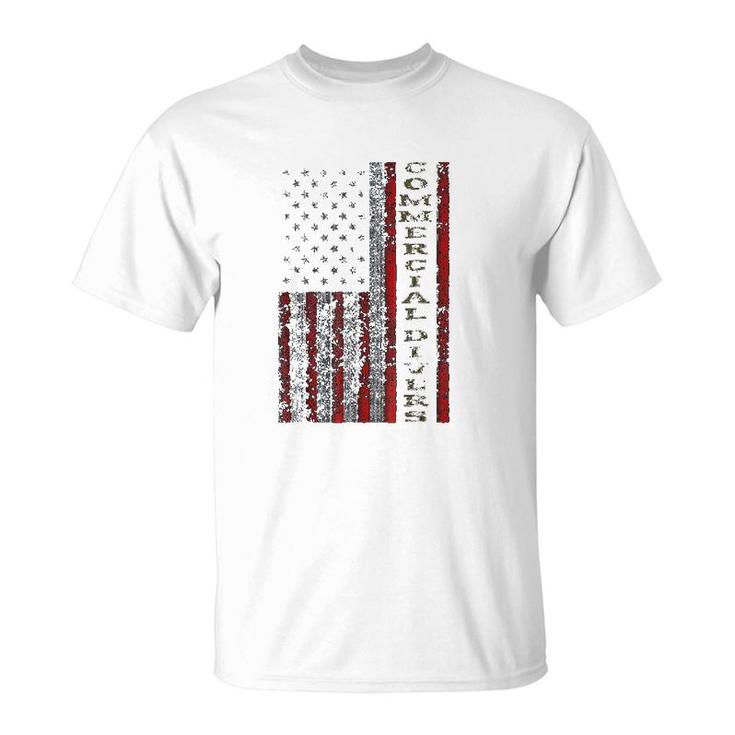 Cool Patriotic Commercial Divers Usa  Us Flag T-Shirt
