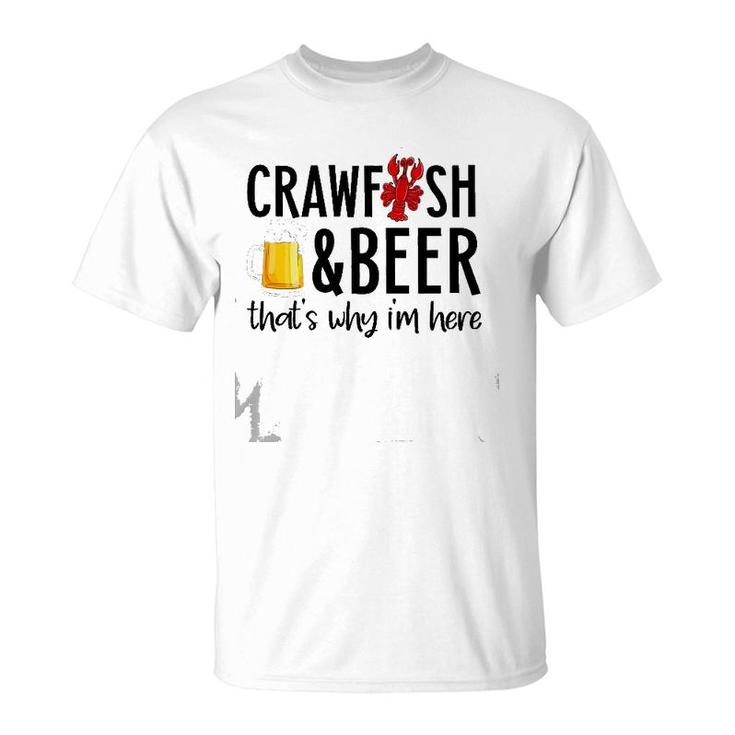 Crawfish And Beer Crawfish Boil Funny Cajun Lobster Party T-Shirt