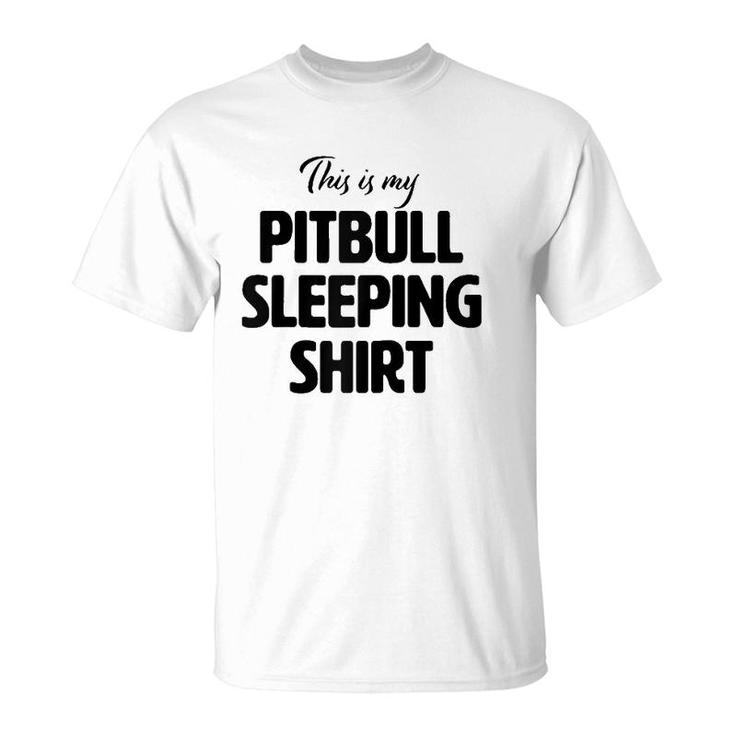 Cute & Funny Pitbull Sleeping Tee For Christmas Pitty Pyjama Raglan Baseball Tee T-Shirt