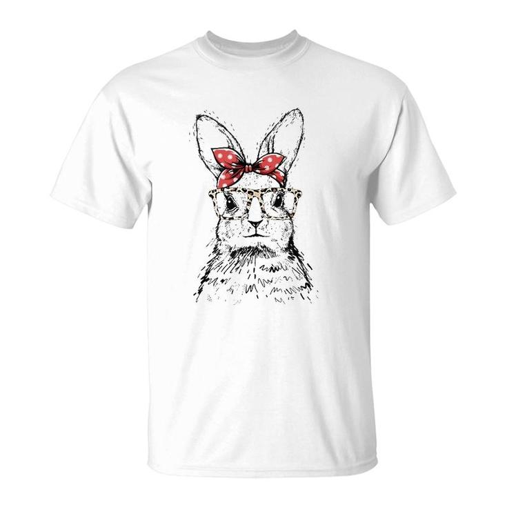 Cute Bunny With Leopard Glasses Cute Easter Tank Top T-Shirt