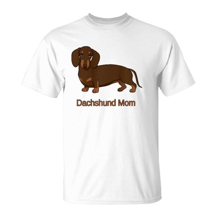 Cute Chocolate Dachshund Mom T-Shirt