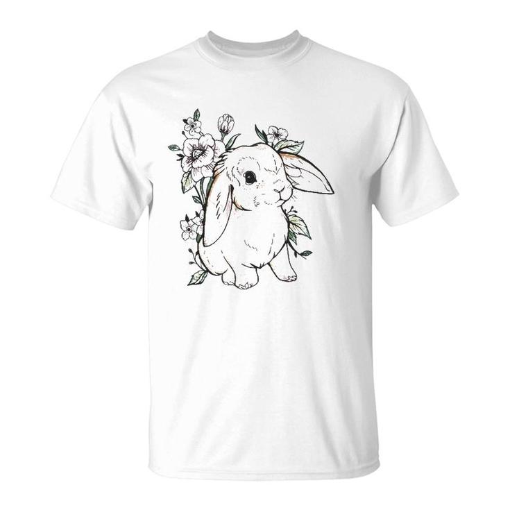 Cute Flower Rabbit - Bunny Lover T-Shirt