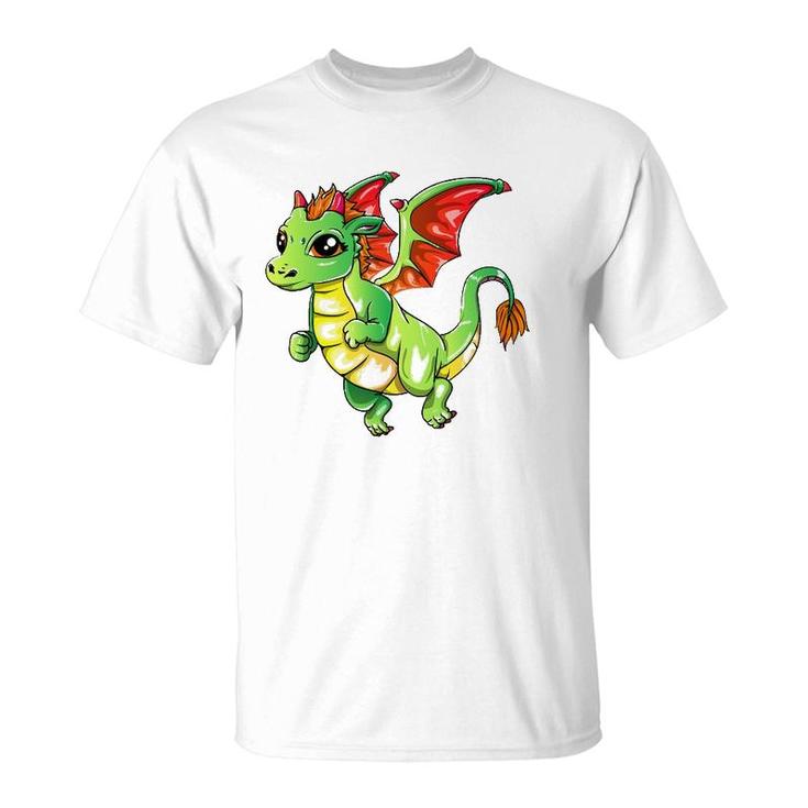 Cute Green Dragon For Girls Boys Kids T-Shirt