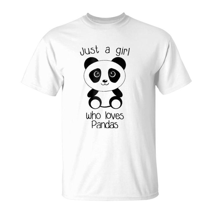 Cute Just A Girl Who Loves Pandas Gift Girls T-Shirt