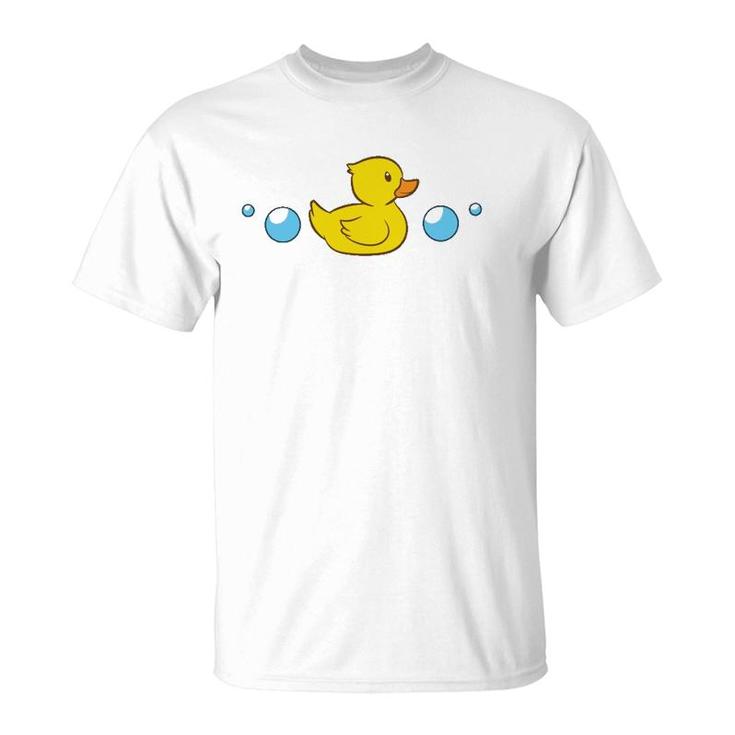 Cute Rubber Duck In Water Love Rubber Ducks  T-Shirt