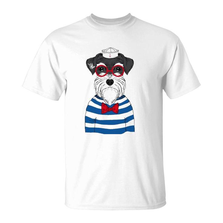 Cute Schnauzer Sailor Dog Unisex T-Shirt