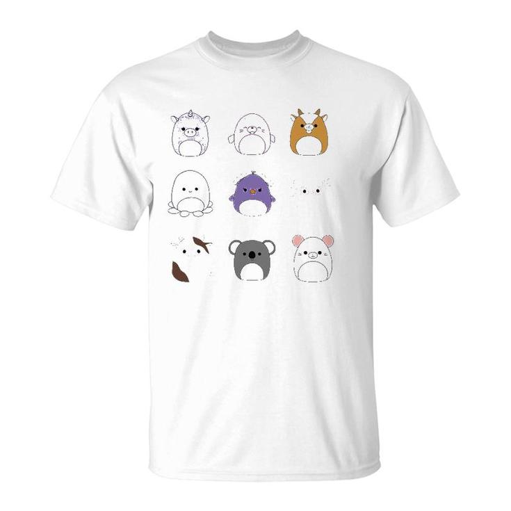 Cute Unicorn Set Card Squishmallow T-Shirt
