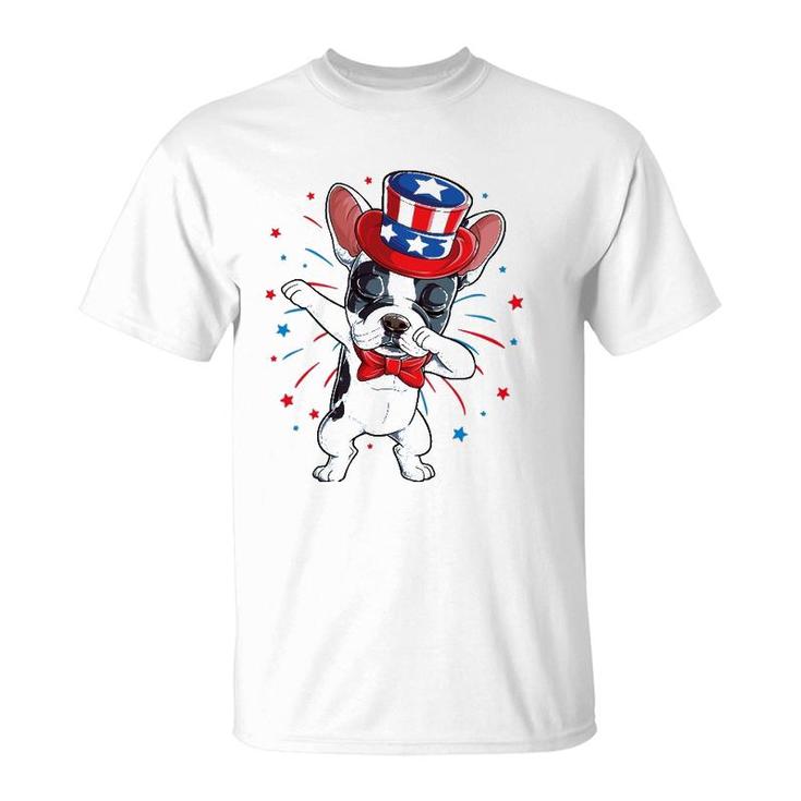 Dabbing French Bulldog 4Th Of July Men Usa Flag T-Shirt