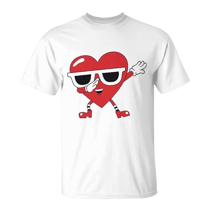 Dabbing Heart Love Dab Valentine's Day T-Shirt