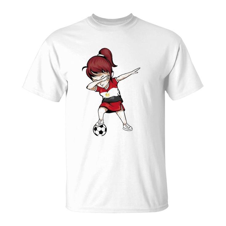 Dabbing Soccer Girl Egypt Jersey  - Egyptian Football T-Shirt