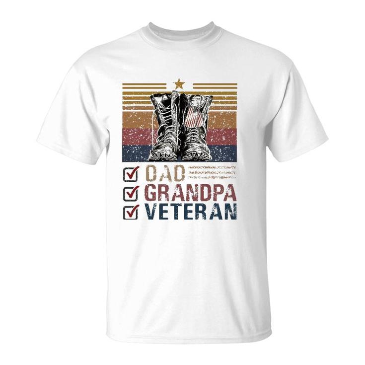 Dad Grandpa Veteran Vintage Favorite Holiday Veteran's Day T-Shirt