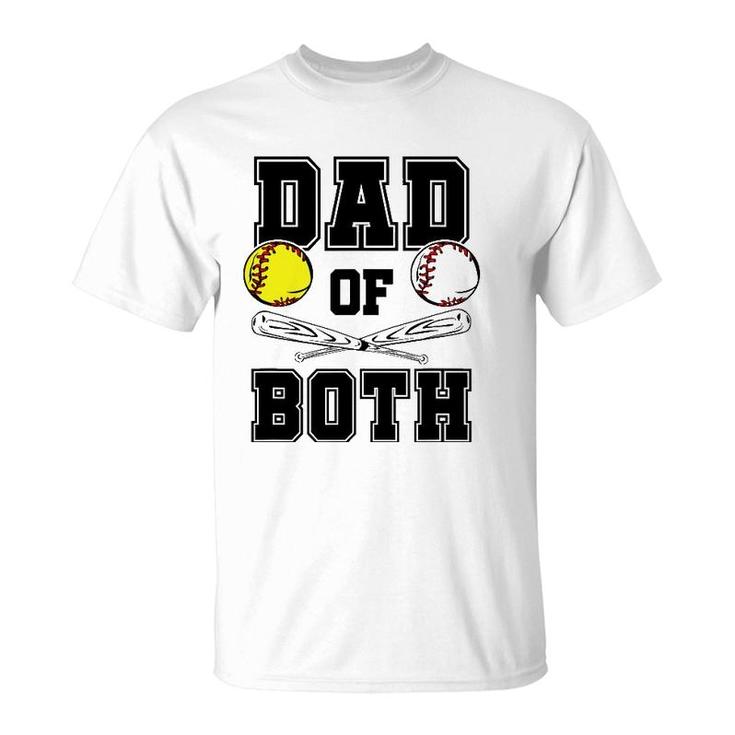 Dad Of Both Dad Of Ballers Funny Baseball Softball T-Shirt
