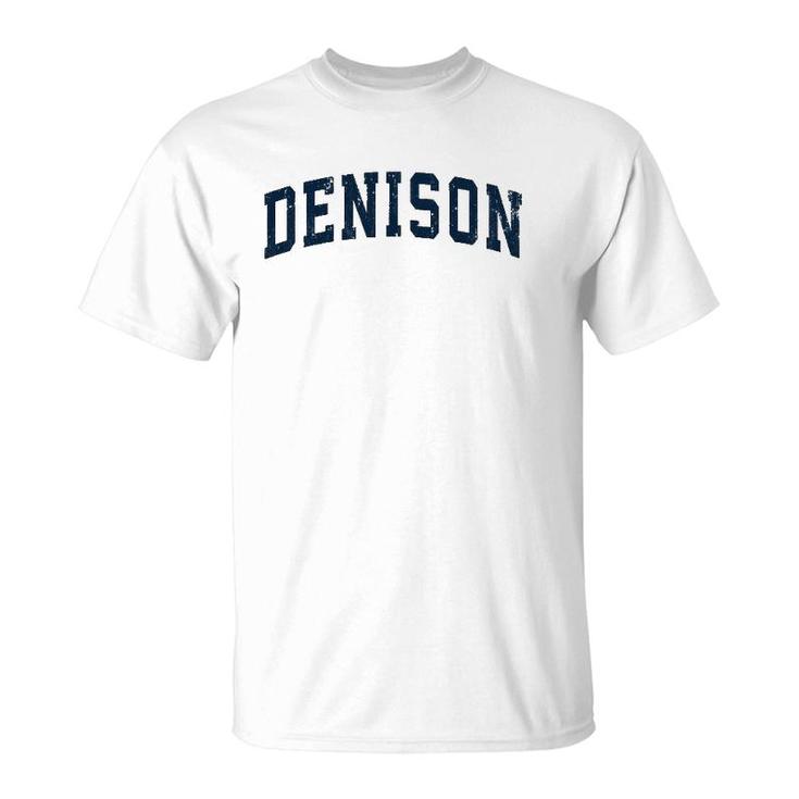 Denison Texas Tx Vintage Sports Design Navy Design T-Shirt
