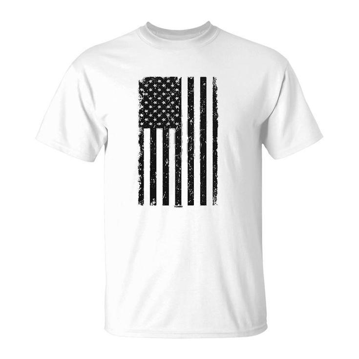 Distressed Black Usa Flag T-Shirt