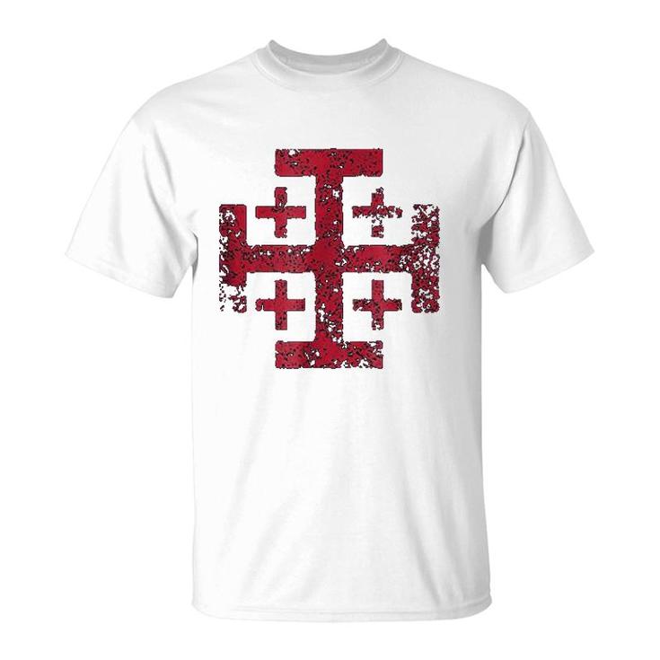 Distressed Jerusalem Cross T-Shirt