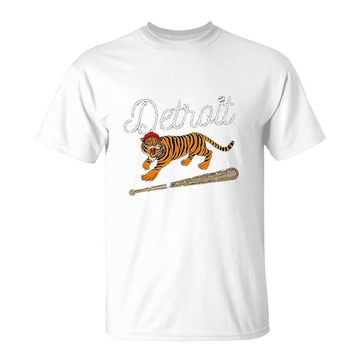 Distressed Tiger Mascot Funny Sport Tiger Design T-Shirt