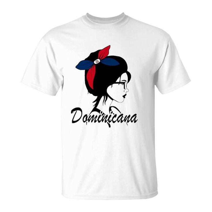 Dominicana Girl Dominican Mujer Dominican Republic Flag T-Shirt