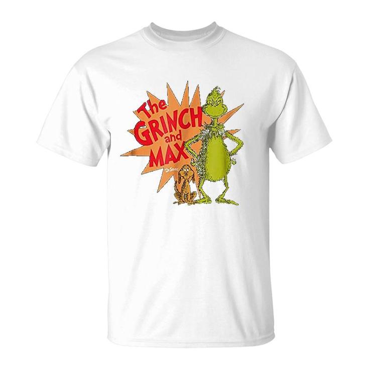 Dr Seuss Grinch And Max Burst T-Shirt