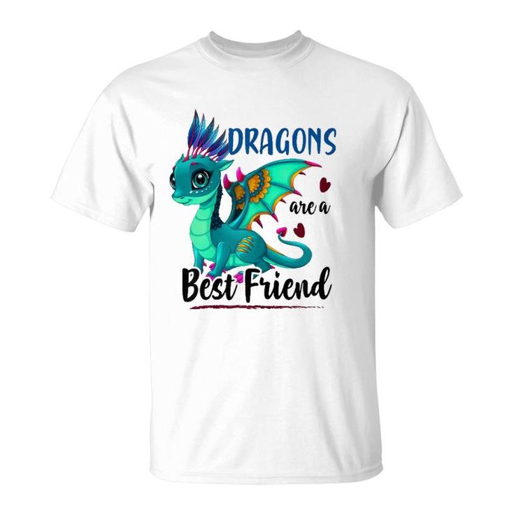 Dragons Are A Best Friend Girl's Women Dragons Lover Cute T-Shirt