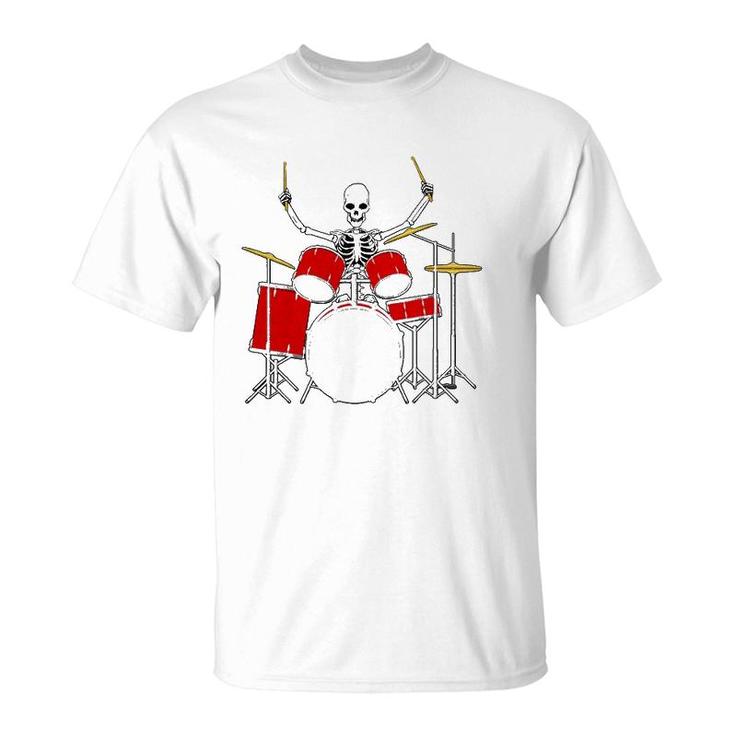Drummer Skeletton Drummer Musician Drumsticks T-Shirt