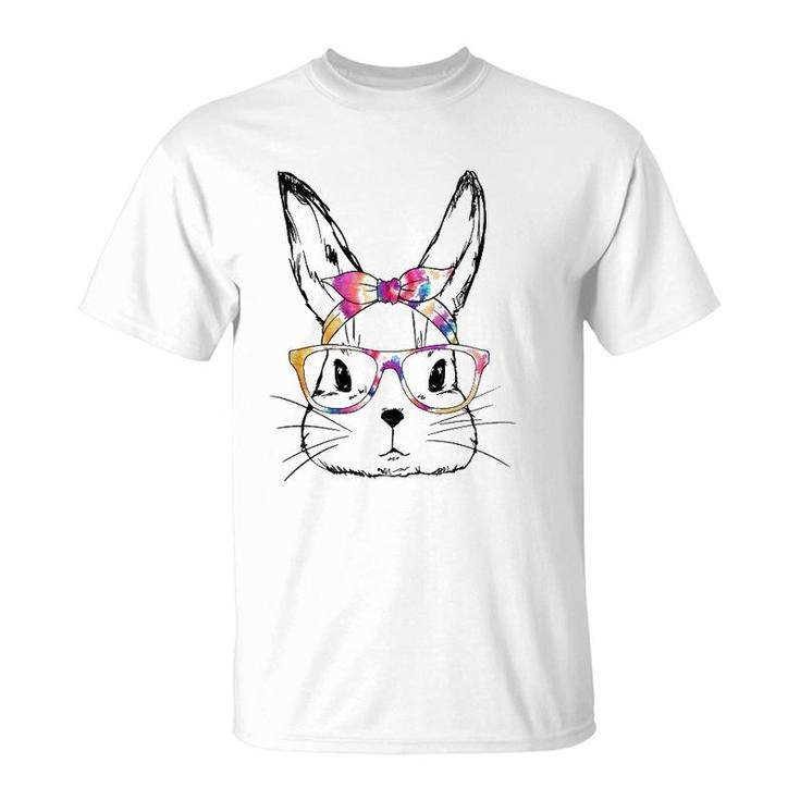 Easter Day 2022 Dy Cute Bunny Face Tie Dye Glasses Women Boy T-Shirt