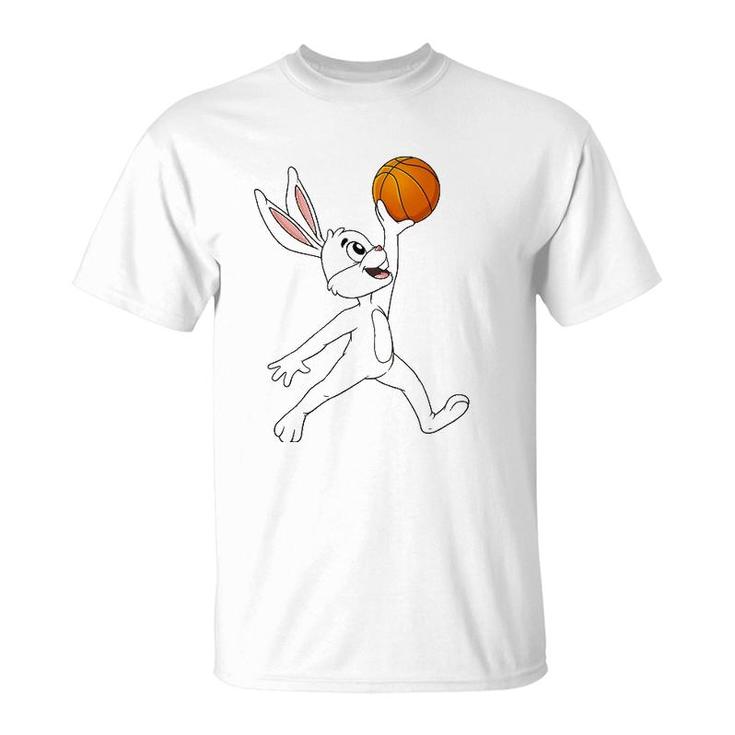 Easter Day Rabbit A Dunking Basketball Funny Boys Girls Kids T-Shirt