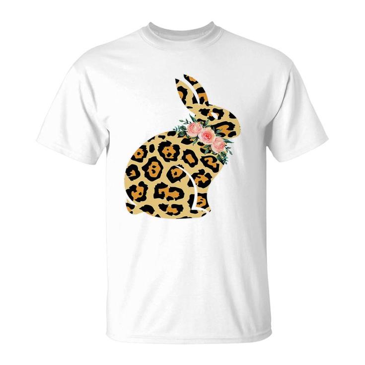 Easter Leopard Floral Bunny T-Shirt