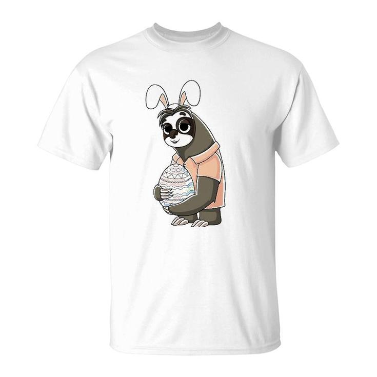 Easter Sloth  Easter Bunny Ears Rabbit Sloth Easter Egg T-Shirt