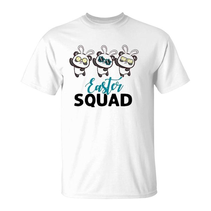 Easter Squad Panda With Bunny Ears Funny Easter Day T-Shirt