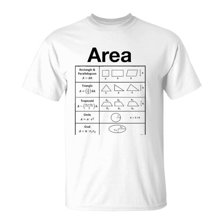Educational Math Teacher Algebra Area T-Shirt