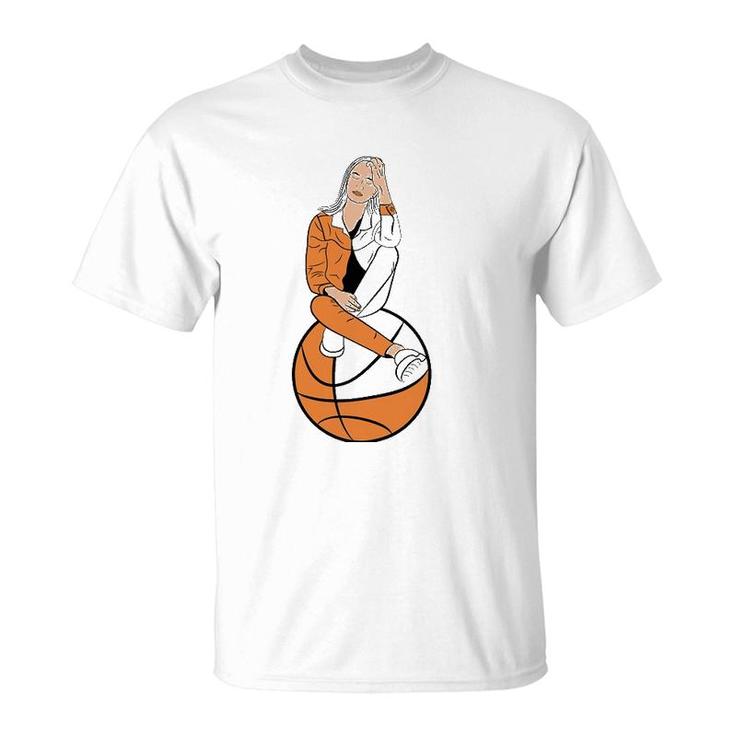 Elegant Girl Basketball Sport Lover T-Shirt