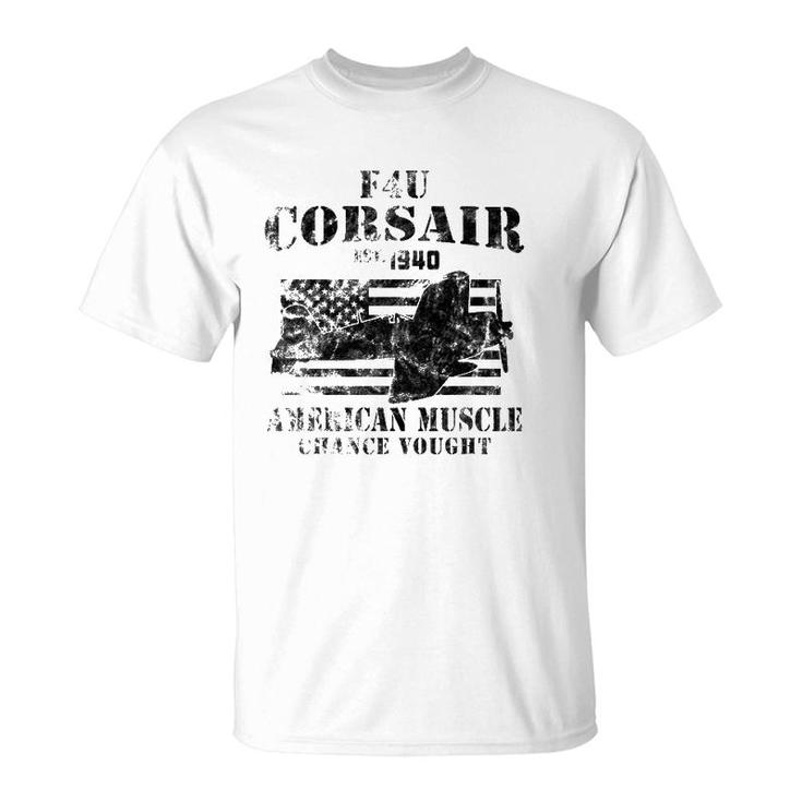 F4u Corsair Wwii Fighter American Muscle Vintage T-Shirt