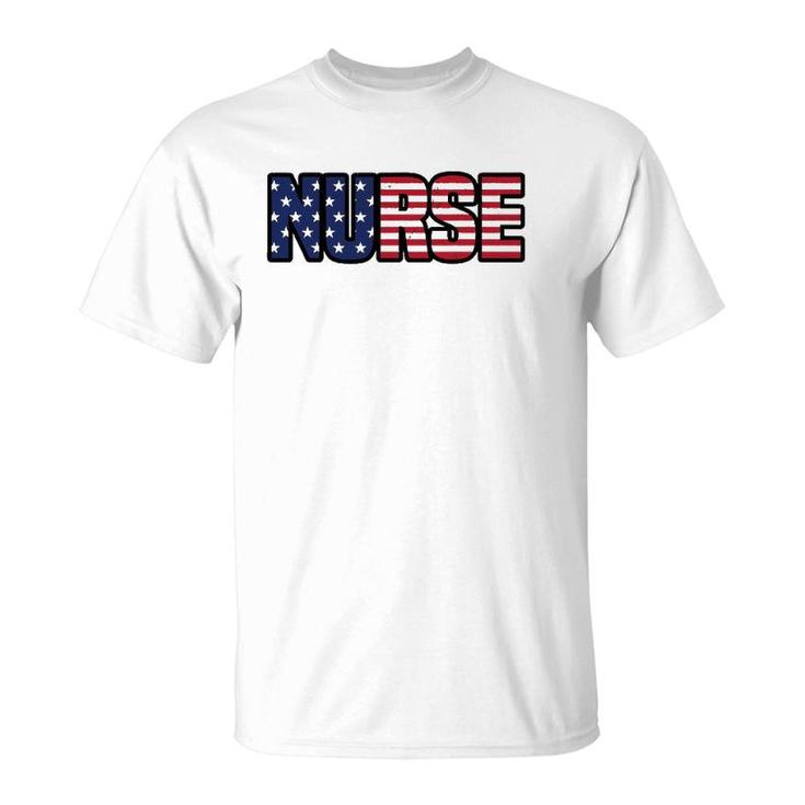 Family 365 Nurse Distress American Flag - Unisex T-Shirt