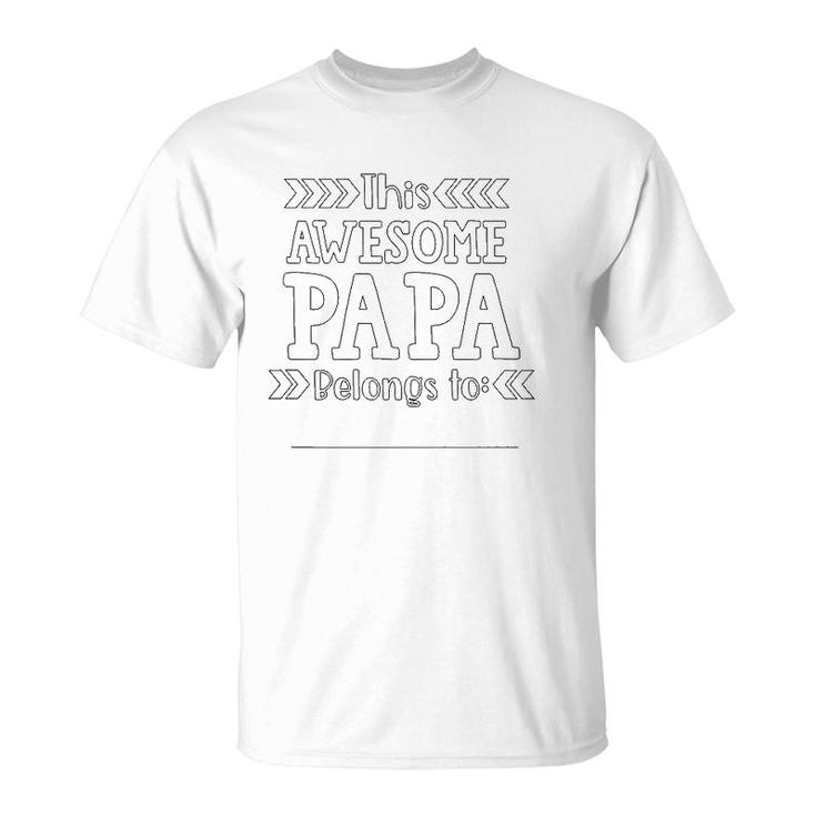 Father's Day Coloring Craft Gift For Papa From Grandkids Premium T-Shirt