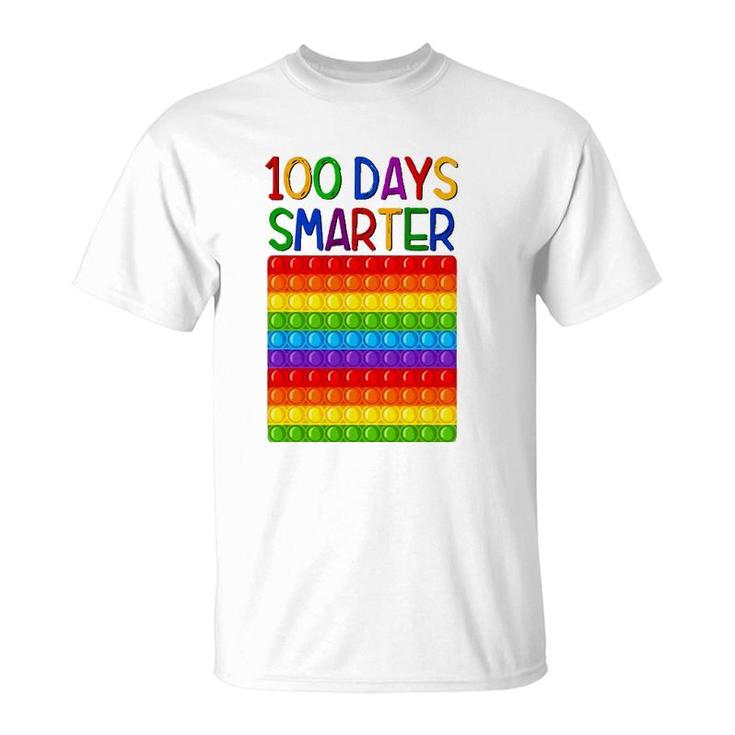 Fidget Toy 100 Days Smarter Poppin 100 Days Of School Pop It T-Shirt