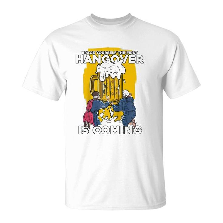 First Hangover Is Coming Funny New Year 2022 Beer Lover Gift Raglan Baseball Tee T-Shirt