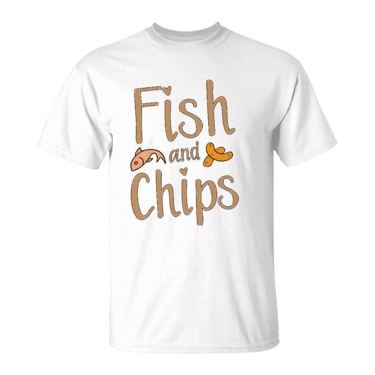 Fish And Chips Funny British Food Gift T-Shirt