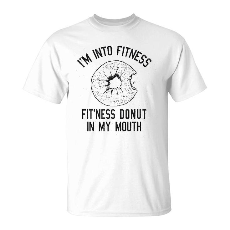 Fitness Donut In My Mouth Funny Foodie T-Shirt