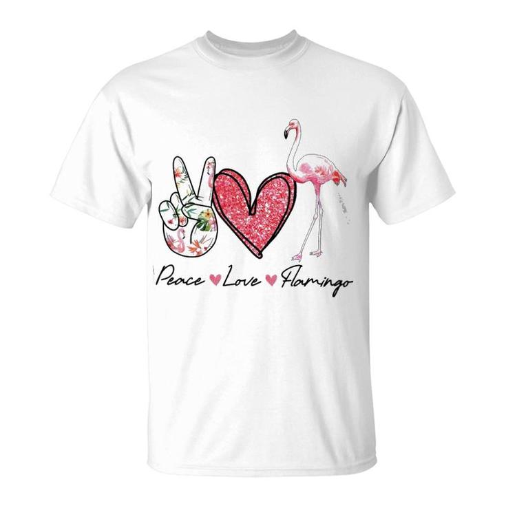 Flamingo Peace Love T-Shirt