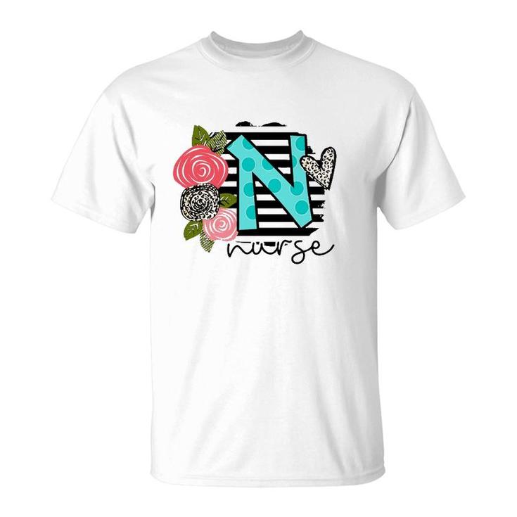 Floral Art Nurse Gift Appreciation T-Shirt