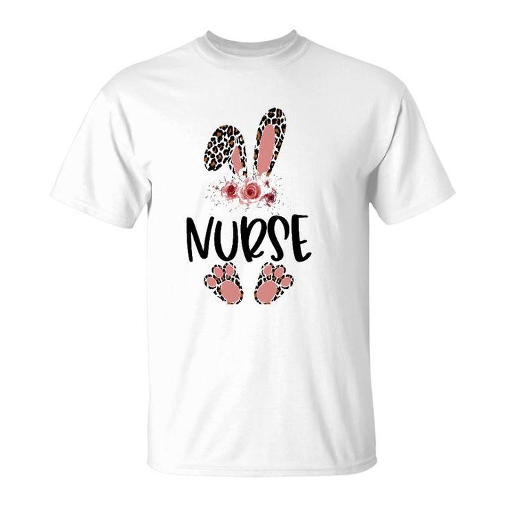 Floral Nurse Bunny  , Novelty Nurse Easter Bunny T-Shirt
