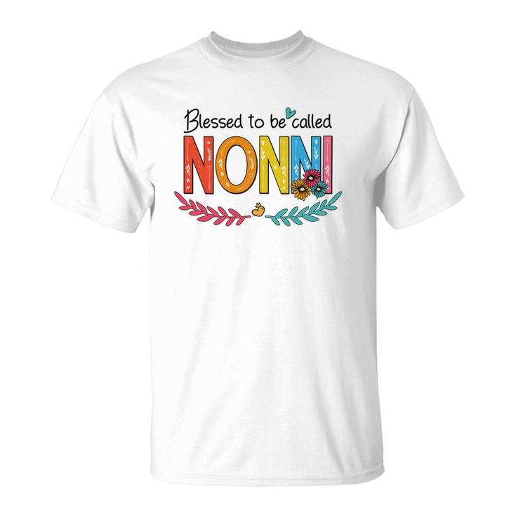 Flower Blessed To Be Called Nonni Funny T-Shirt