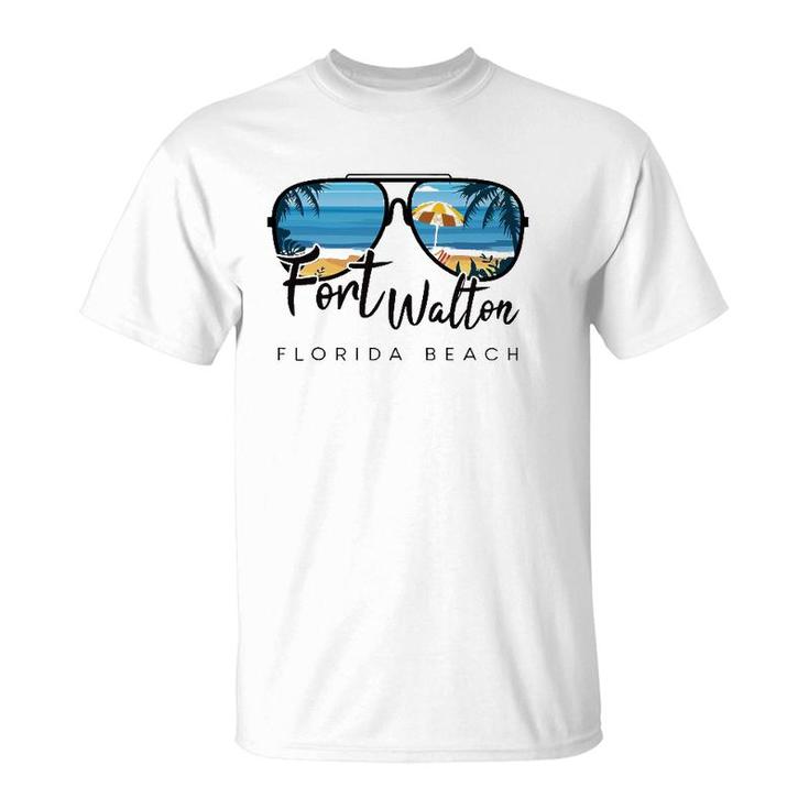 Fort Walton Beach Florida Palm Tree Sunglasses Souvenir T-Shirt