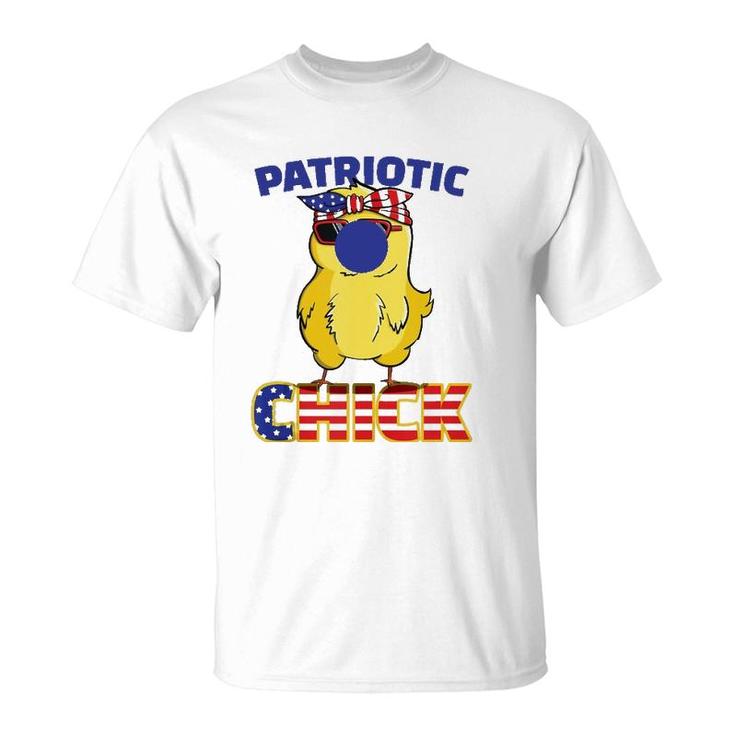 Fourth Of July 4Th Cute Patriotic Chick American Flag Gift  T-Shirt