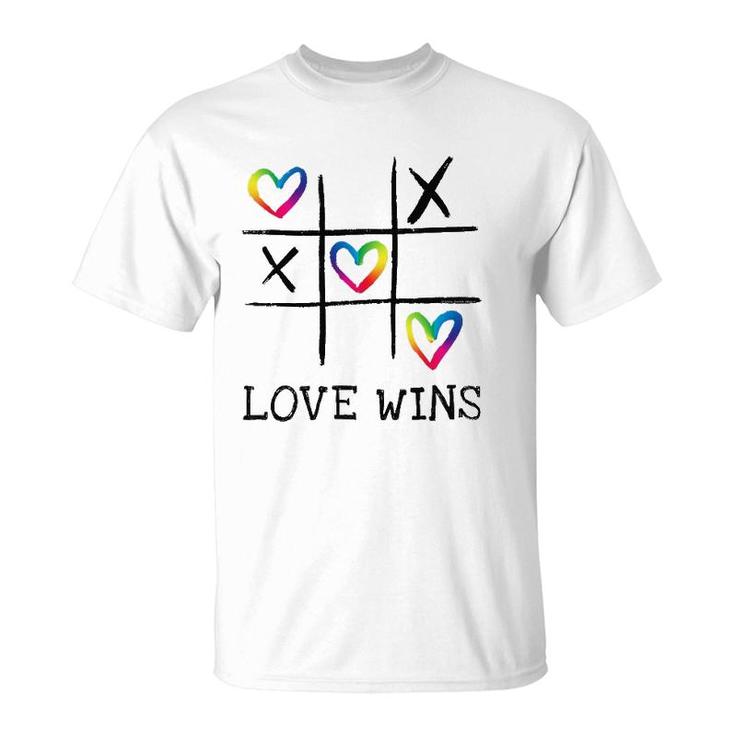 Fun Lgbtq Love Wins In Gay Pride Rainbow Colors - Gay Ally T-Shirt