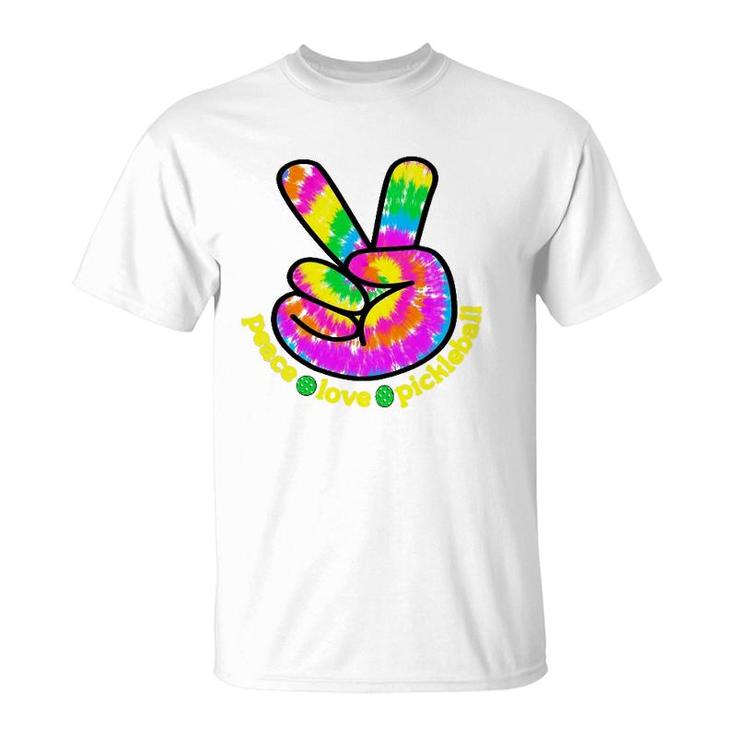Fun Pickleballer  Peace Love Pickleball Swirl Tie Dye T-Shirt